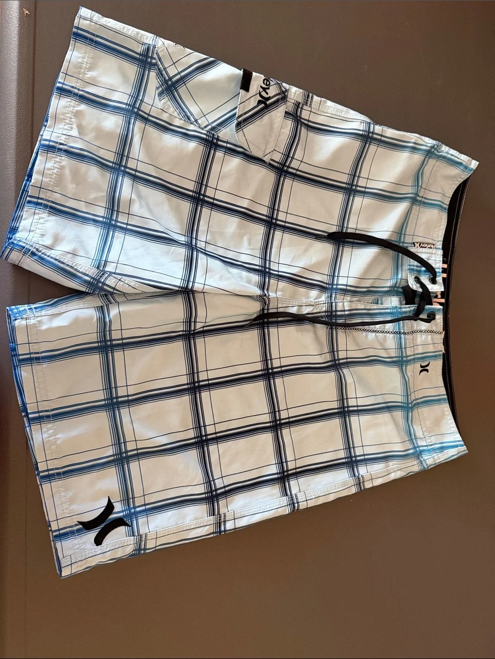 Men’s Blue Hurley Board Shorts with Blue Plaid - size 33